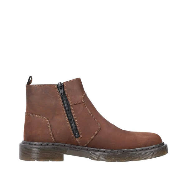 Rieker 31650-23 Mens Brown Side Zip Ankle Boots-elevate your sole