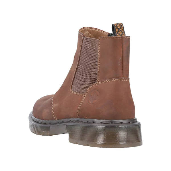 Rieker 31650-23 Mens Brown Side Zip Ankle Boots-elevate your sole