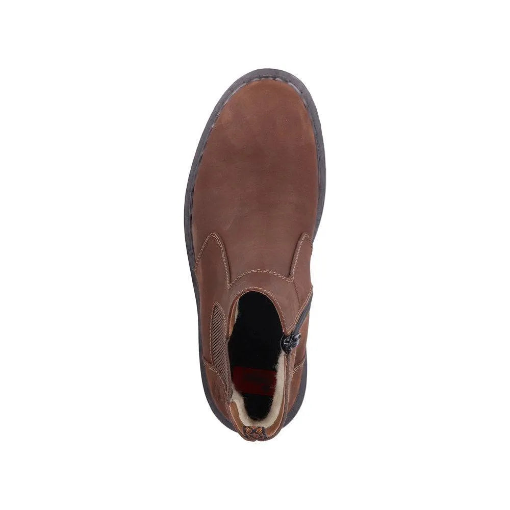 Rieker 31650-23 Mens Brown Side Zip Ankle Boots-elevate your sole