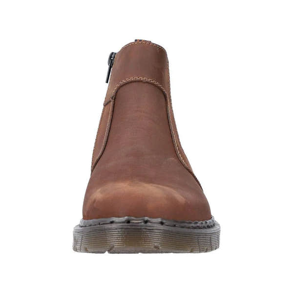 Rieker 31650-23 Mens Brown Side Zip Ankle Boots-elevate your sole