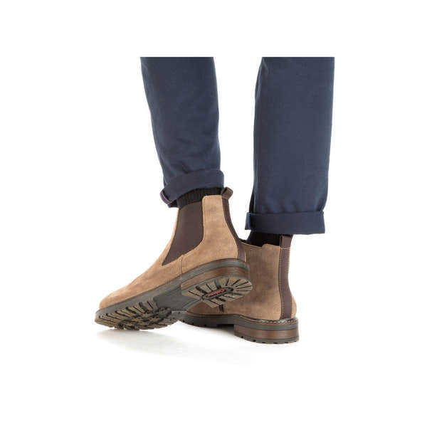 Rieker 32051-64 Mens Beige Suede Side Zip Ankle Boots-elevate your sole