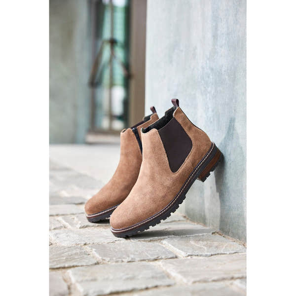 Rieker 32051-64 Mens Beige Suede Side Zip Ankle Boots-elevate your sole