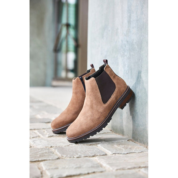 Rieker 32051-64 Mens Beige Suede Side Zip Ankle Boots-elevate