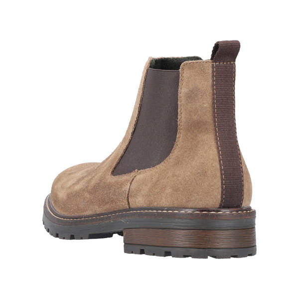 Rieker 32051-64 Mens Beige Suede Side Zip Ankle Boots-elevate your sole