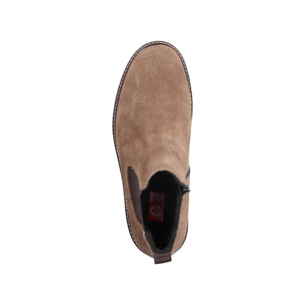 Rieker 32051-64 Mens Beige Suede Side Zip Ankle Boots-elevate your sole