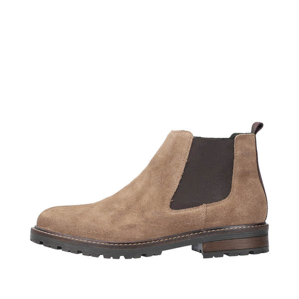 Rieker 32051-64 Mens Beige Suede Side Zip Ankle Boots-elevate your sole