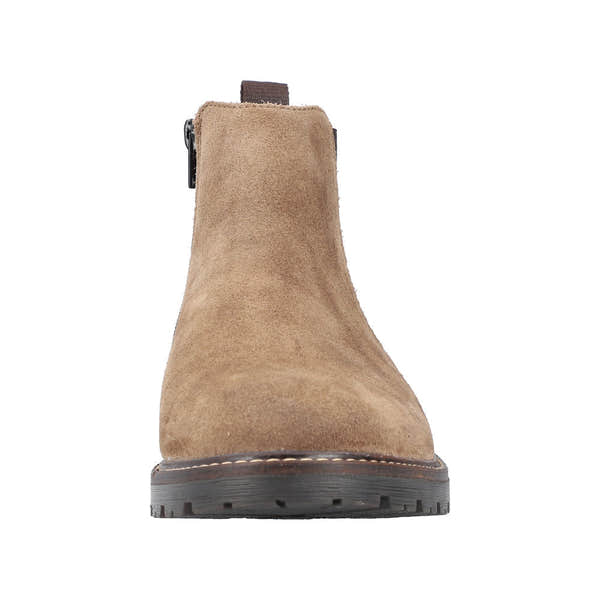 Rieker 32051-64 Mens Beige Suede Side Zip Ankle Boots-elevate your sole