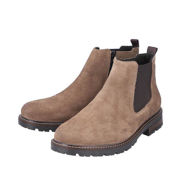 Rieker 32051-64 Mens Beige Suede Side Zip Ankle Boots-elevate your sole
