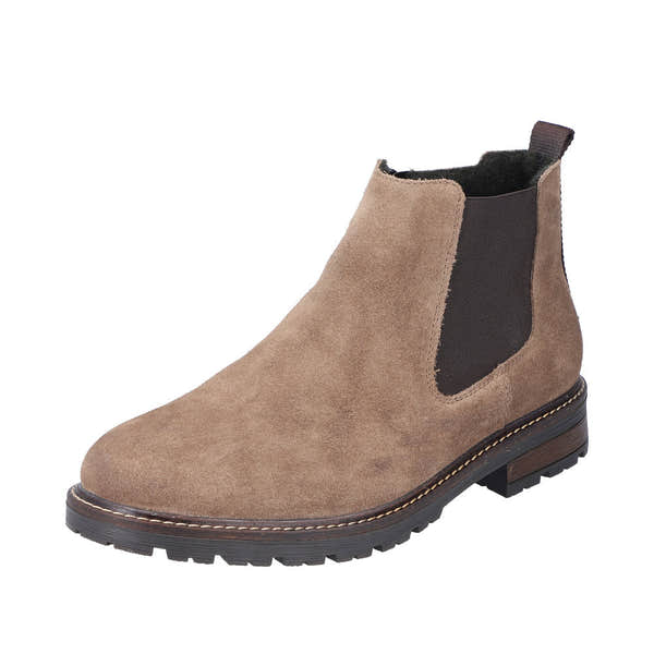Rieker 32051-64 Mens Beige Suede Side Zip Ankle Boots-elevate your sole