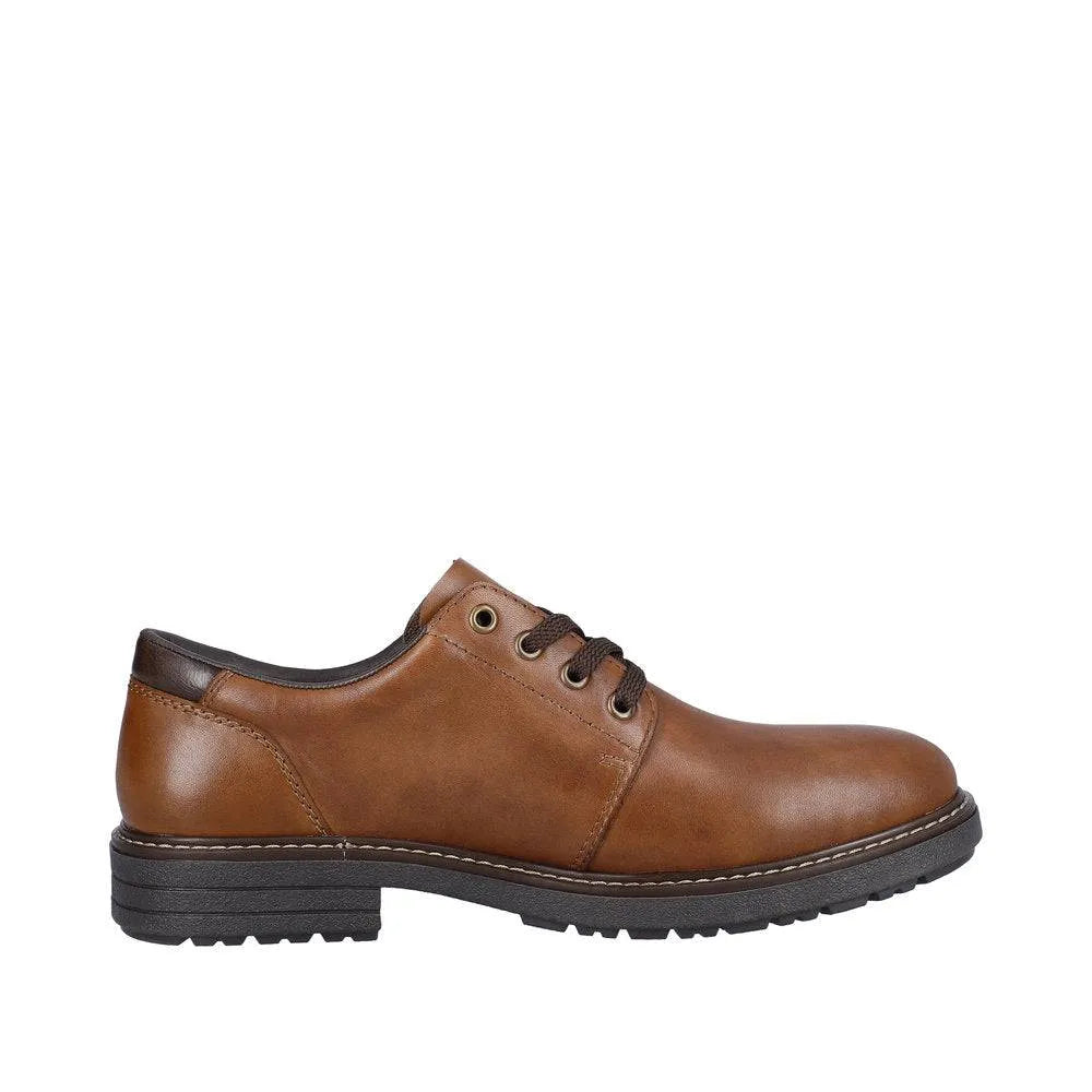 Rieker 33101-24 Mens Brown Leather Water Resistant Lace Up Shoes-elevate your sole