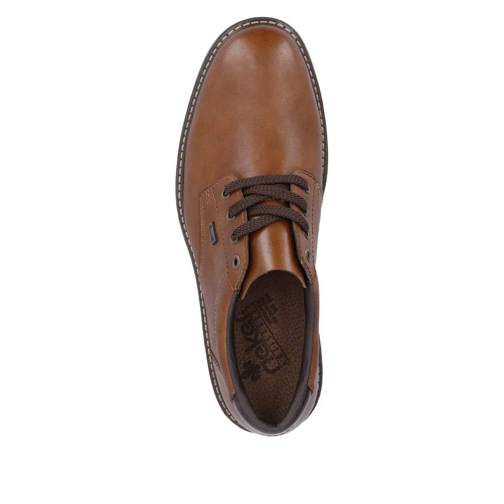 Rieker 33101-24 Mens Brown Leather Water Resistant Lace Up Shoes-elevate your sole