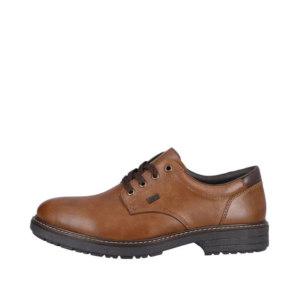 Rieker 33101-24 Mens Brown Leather Water Resistant Lace Up Shoes-elevate your sole