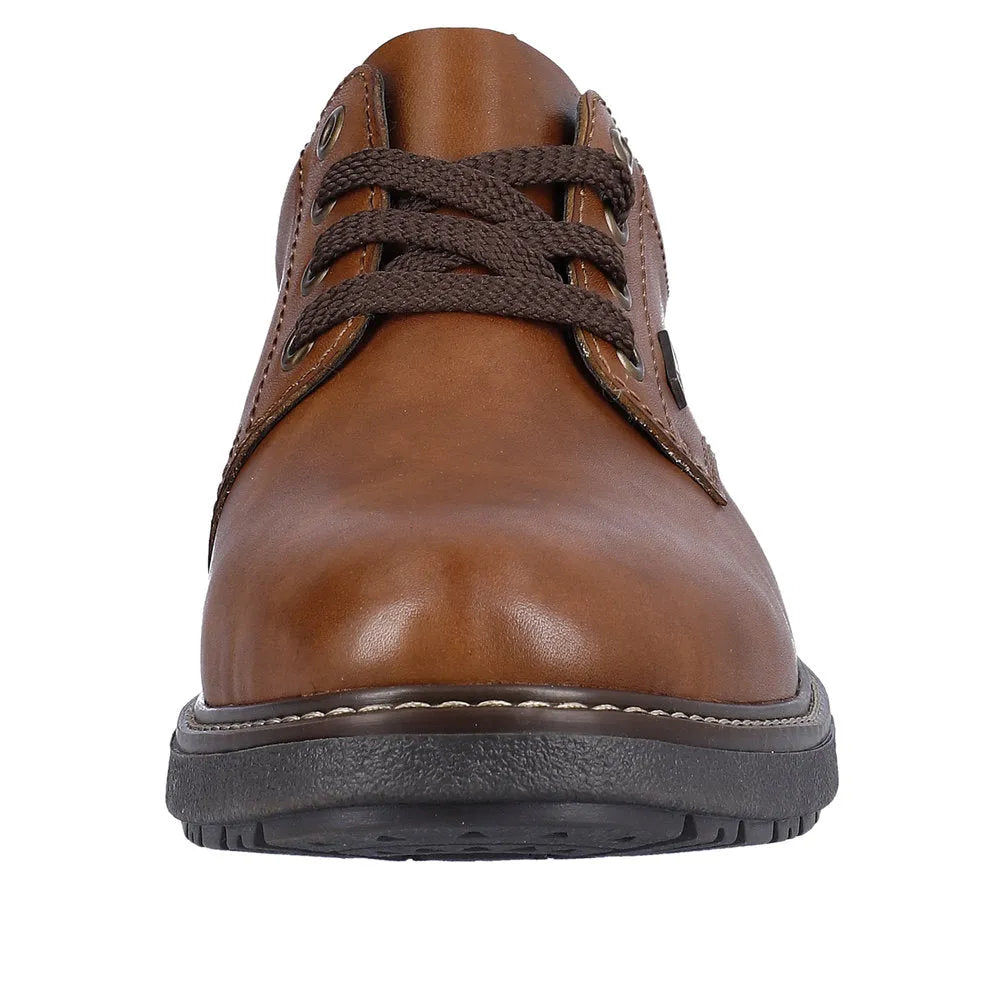 Rieker 33101-24 Mens Brown Leather Water Resistant Lace Up Shoes-elevate your sole