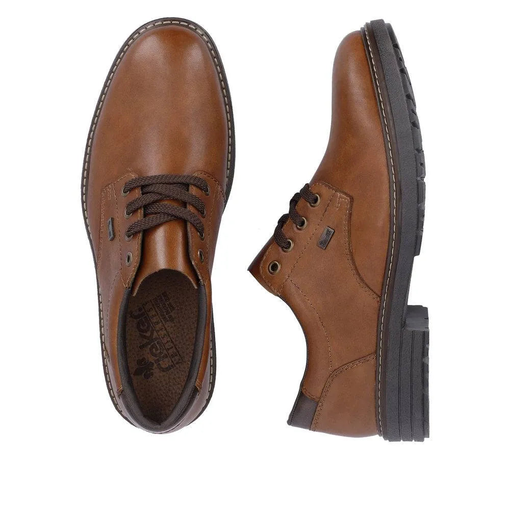 Rieker 33101-24 Mens Brown Leather Water Resistant Lace Up Shoes-elevate your sole