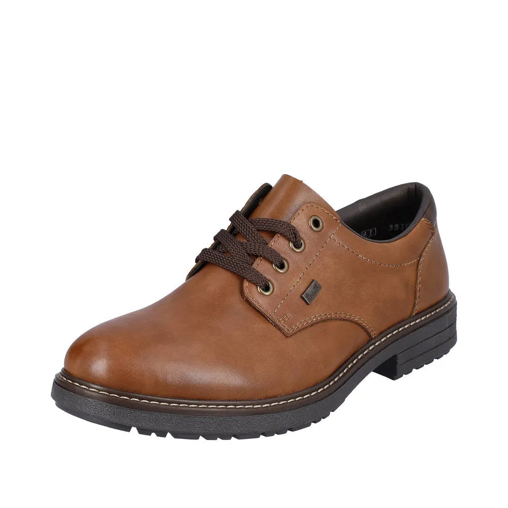 Rieker 33101-24 Mens Brown Leather Water Resistant Lace Up Shoes-elevate your sole