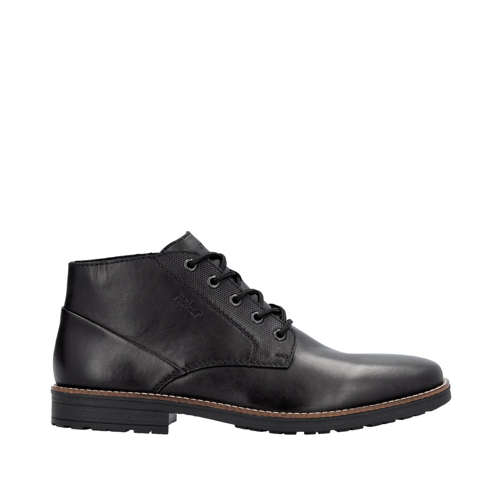 Rieker 33207-00 Mens Black Leather Lace Up Ankle Boots-elevate your sole