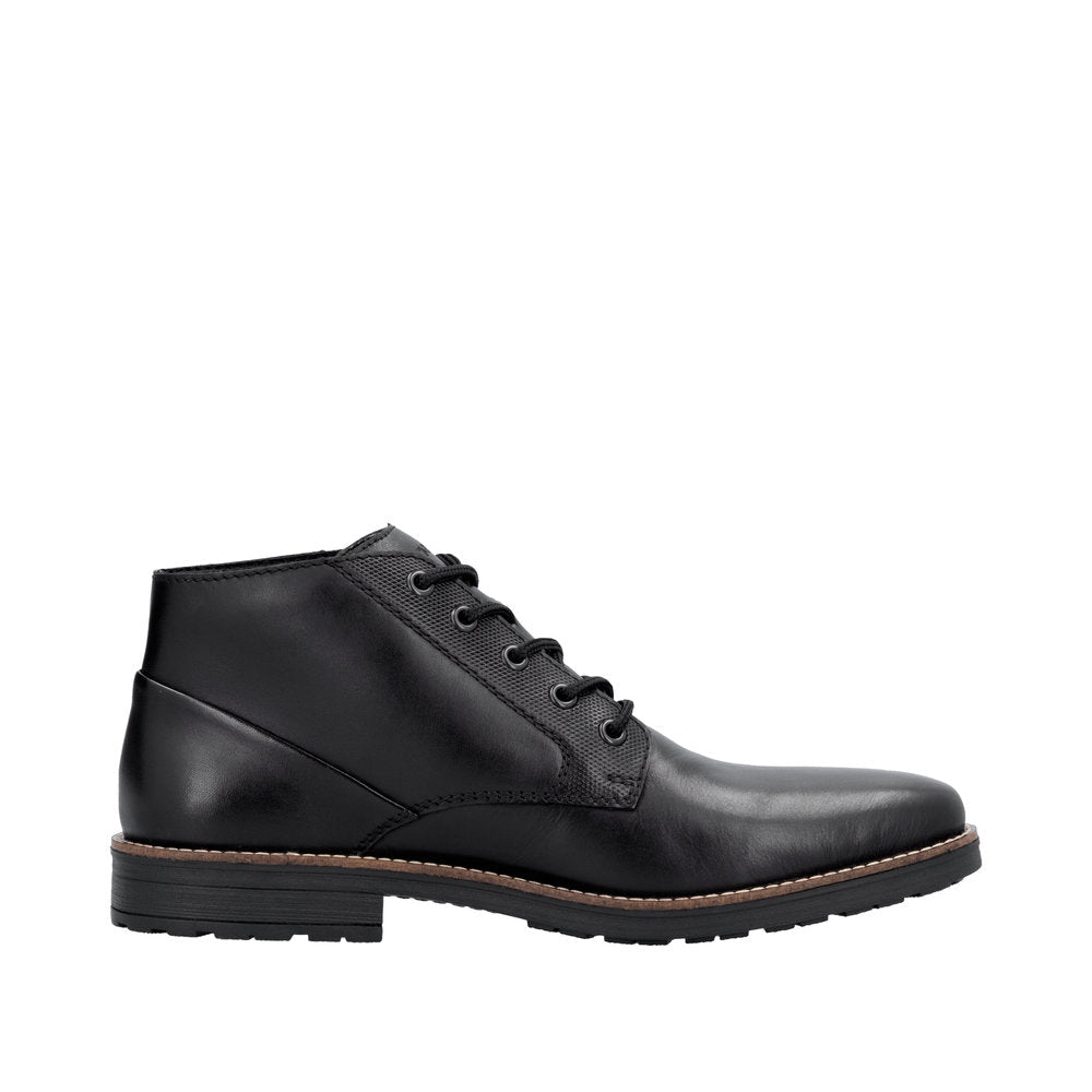 Rieker 33207-00 Mens Black Leather Lace Up Ankle Boots-elevate your sole