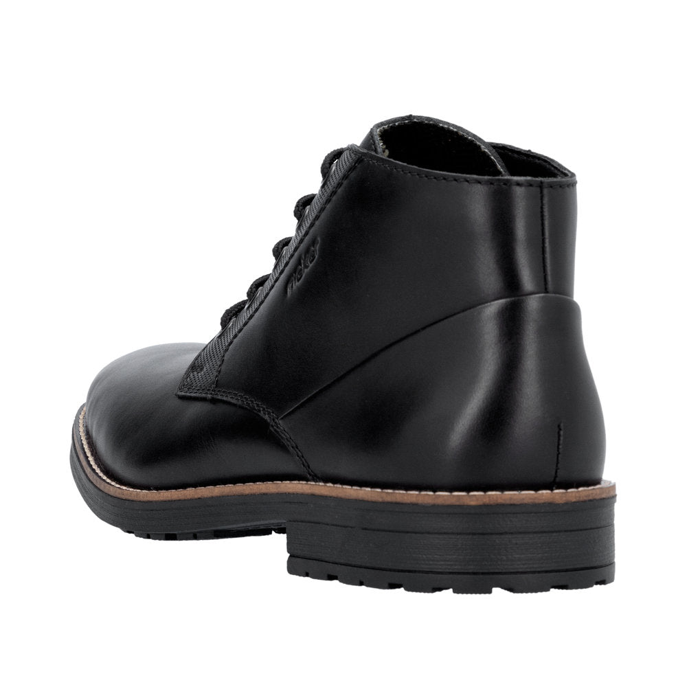 Rieker 33207-00 Mens Black Leather Lace Up Ankle Boots-elevate your sole