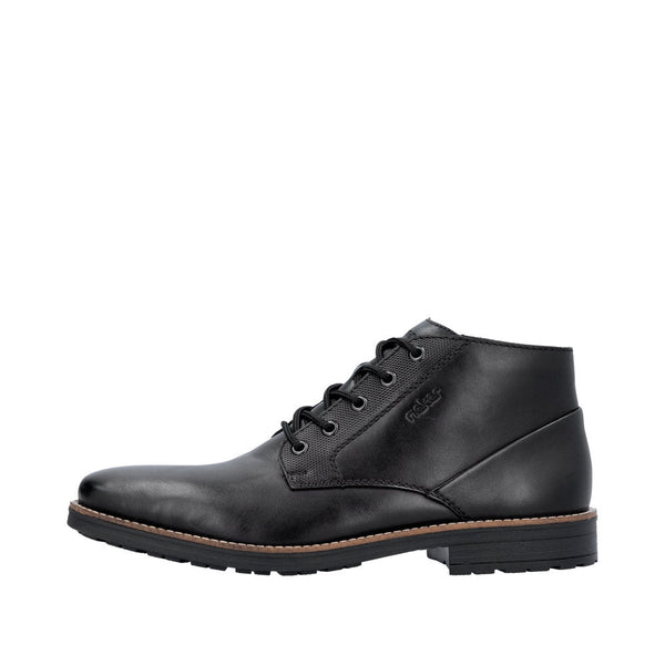 Rieker 33207-00 Mens Black Leather Lace Up Ankle Boots-elevate your sole