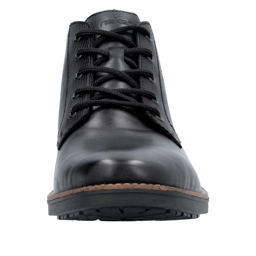 Rieker 33207-00 Mens Black Leather Lace Up Ankle Boots-elevate your sole