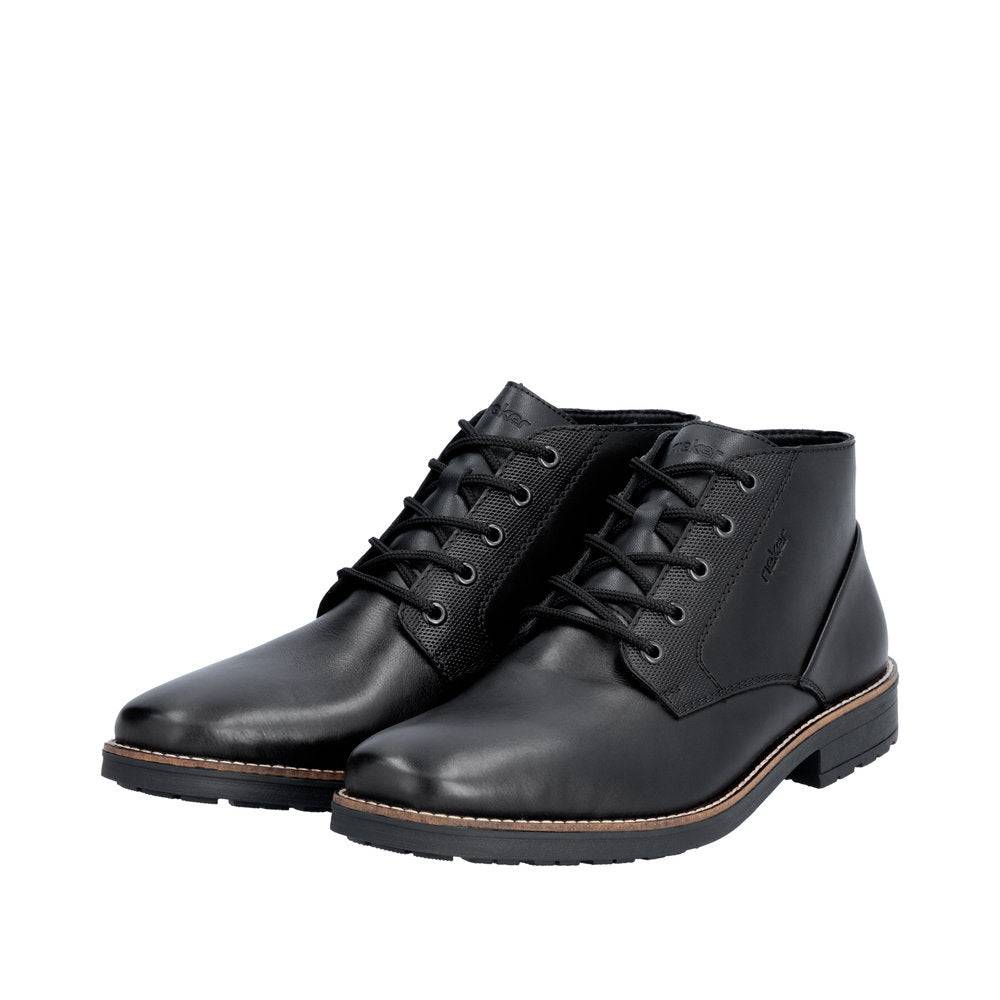 Rieker 33207-00 Mens Black Leather Lace Up Ankle Boots-elevate your sole
