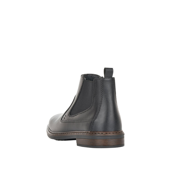 Rieker 37662-00 Mens Wide Black Leather Side Zip Ankle Boots-elevate your sole