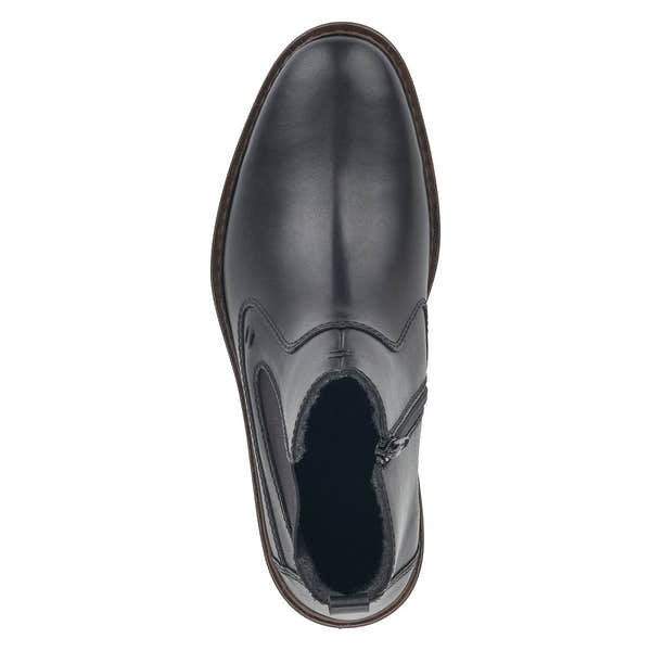 Rieker 37662-00 Mens Wide Black Leather Side Zip Ankle Boots-elevate your sole