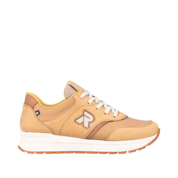 Rieker 40801-68 Ladies Butterscotch Leather & Textile Lace Up Trainers-elevate your sole