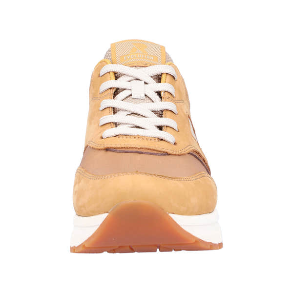 Rieker 40801-68 Ladies Butterscotch Leather & Textile Lace Up Trainers-elevate your sole