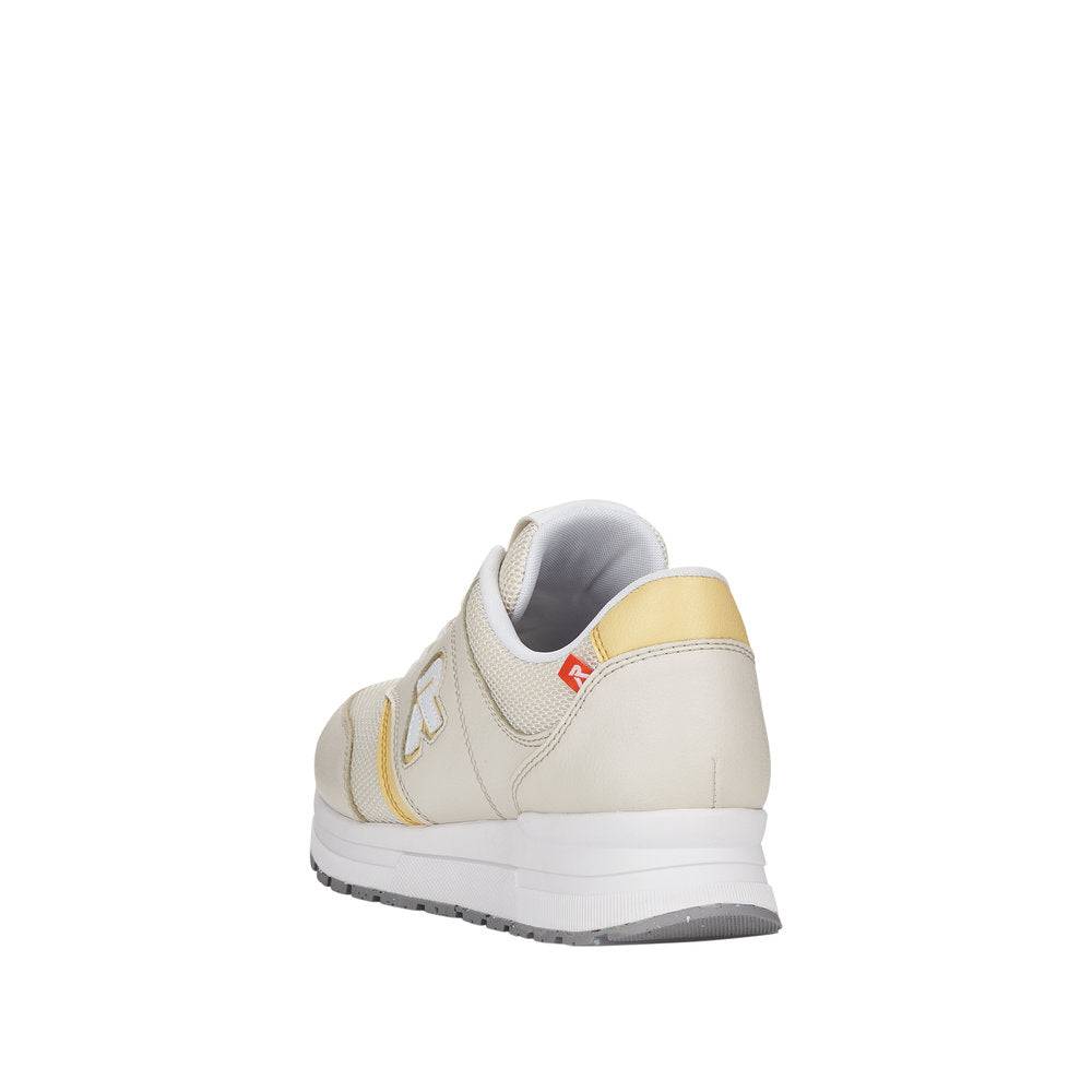 Rieker 40801-82 Ladies Off White Textile Lace Up Trainers-elevate your sole