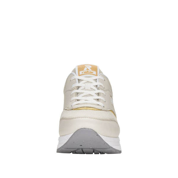 Rieker 40801-82 Ladies Off White Textile Lace Up Trainers-elevate your sole