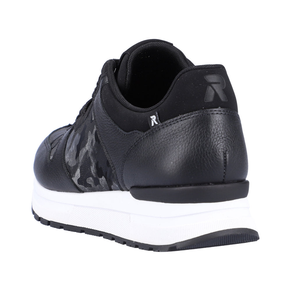 Rieker 40804-00 Ladies Black Leather & Textile Lace Up Trainers-elevate your sole