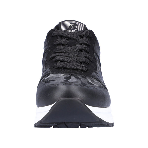 Rieker 40804-00 Ladies Black Leather & Textile Lace Up Trainers-elevate your sole