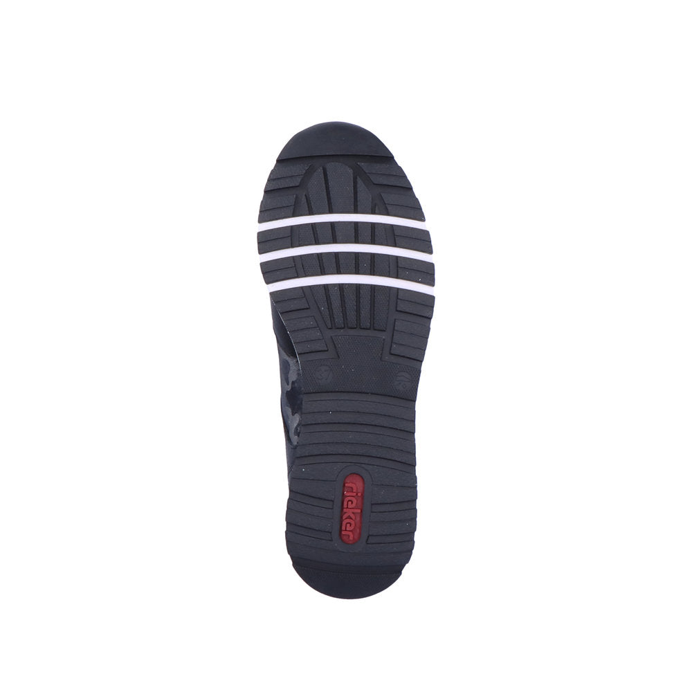 Rieker 40804-00 Ladies Black Leather & Textile Lace Up Trainers-elevate your sole