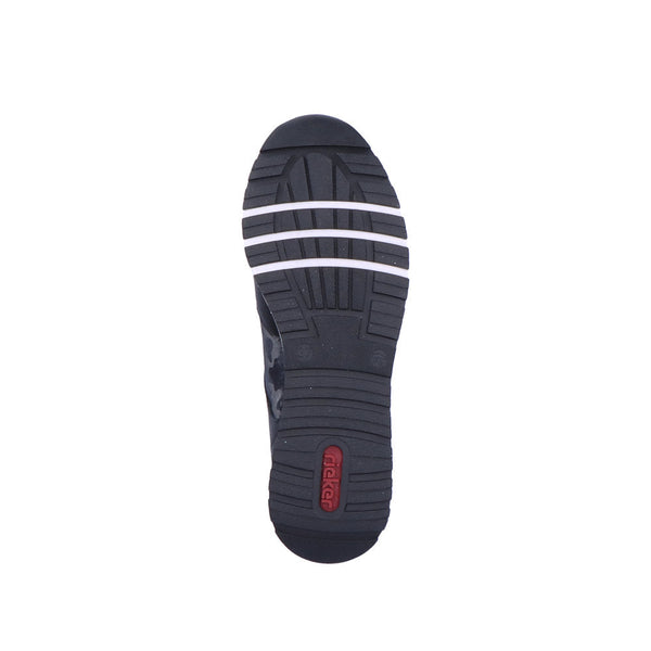 Rieker 40804-00 Ladies Black Leather & Textile Lace Up Trainers-elevate your sole