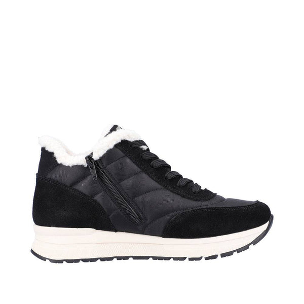 Rieker 40861-00 Ladies Black Suede & Textile Water Resistant Lace Up Ankle Boots-elevate your sole