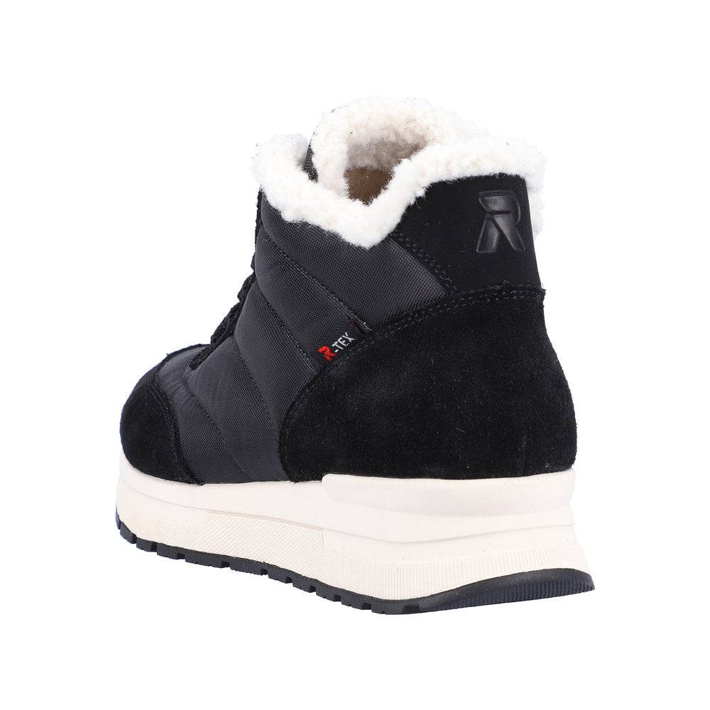Rieker 40861-00 Ladies Black Suede & Textile Water Resistant Lace Up Ankle Boots-elevate your sole