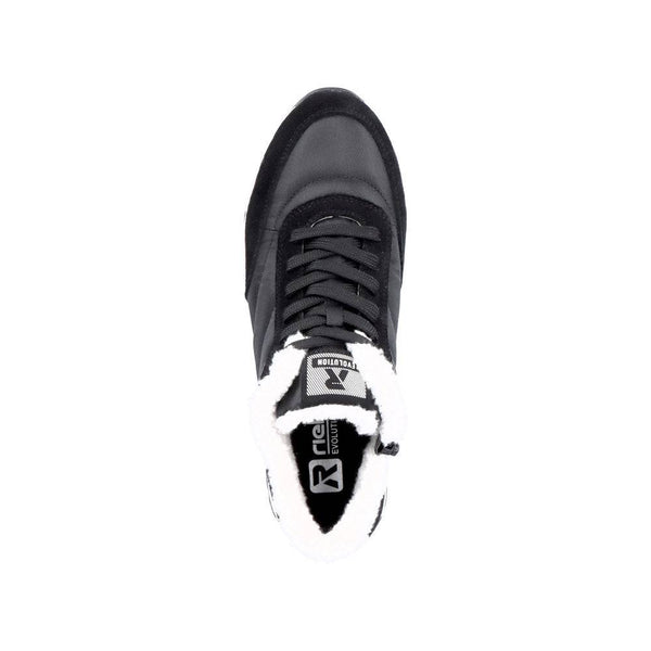 Rieker 40861-00 Ladies Black Suede & Textile Water Resistant Lace Up Ankle Boots-elevate your sole