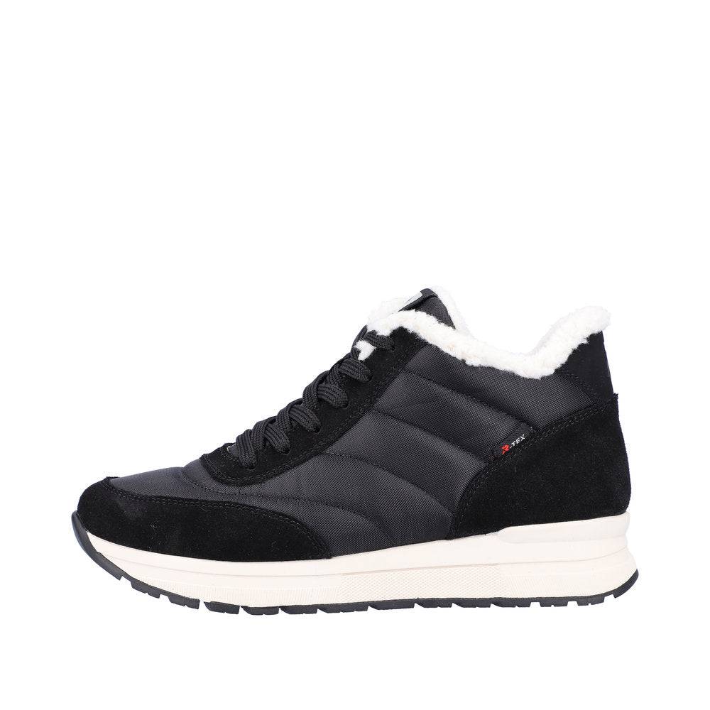 Rieker 40861-00 Ladies Black Suede & Textile Water Resistant Lace Up Ankle Boots-elevate your sole