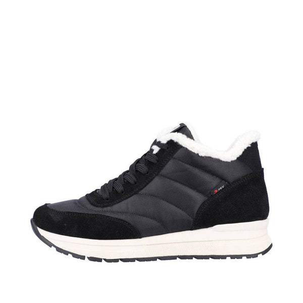 Rieker 40861-00 Ladies Black Suede & Textile Water Resistant Lace Up Ankle Boots-elevate your sole