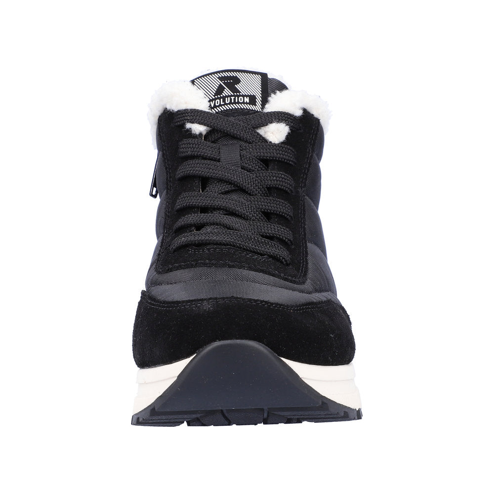 Rieker 40861-00 Ladies Black Suede & Textile Water Resistant Lace Up Ankle Boots-elevate your sole