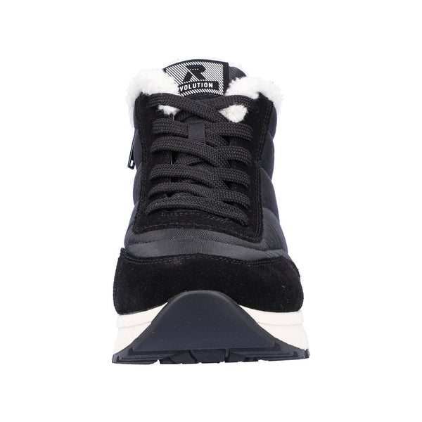 Rieker 40861-00 Ladies Black Suede & Textile Water Resistant Lace Up Ankle Boots-elevate your sole