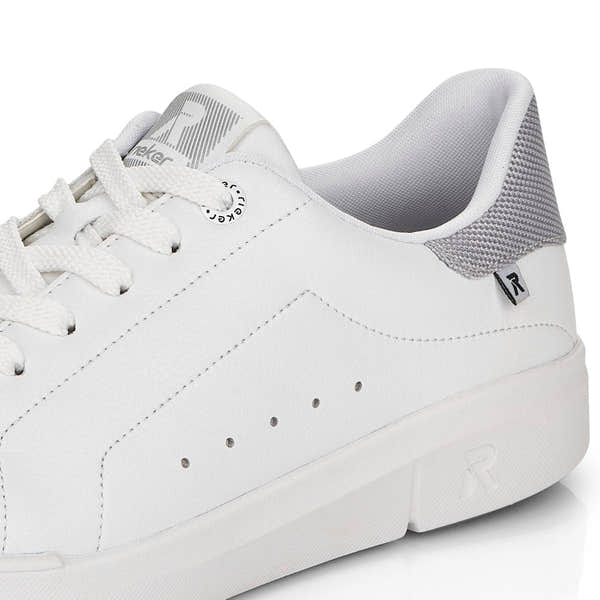 Rieker 41902-80 Adelia Ladies White/Silver Leather Lace Up Trainers-elevate your sole