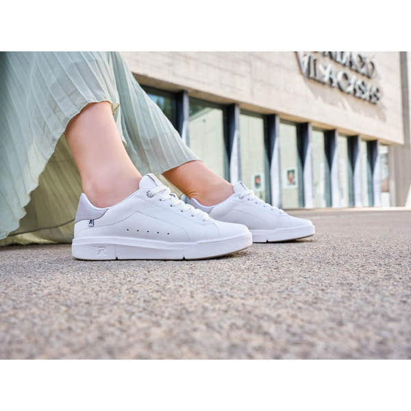 Rieker 41902-80 Adelia Ladies White/Silver Leather Lace Up Trainers-elevate your sole