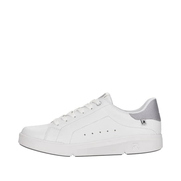 Rieker 41902-80 Adelia Ladies White/Silver Leather Lace Up Trainers-elevate your sole