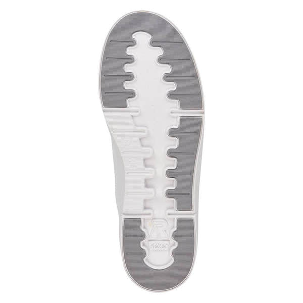 Rieker 41902-80 Adelia Ladies White/Silver Leather Lace Up Trainers-elevate your sole