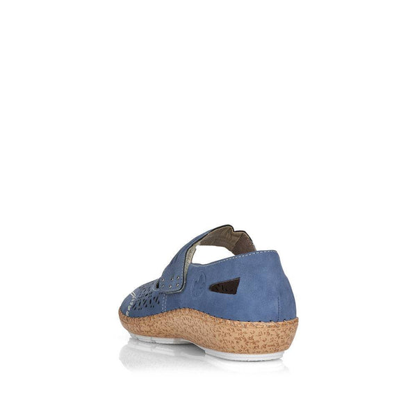 Rieker 44896-15 Ladies Jeans Blue Leather Mary Jane Shoes-elevate your sole