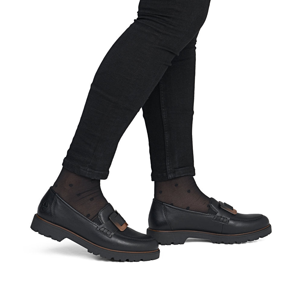 Rieker 45553-00 Ladies Black Elasticated Shoes