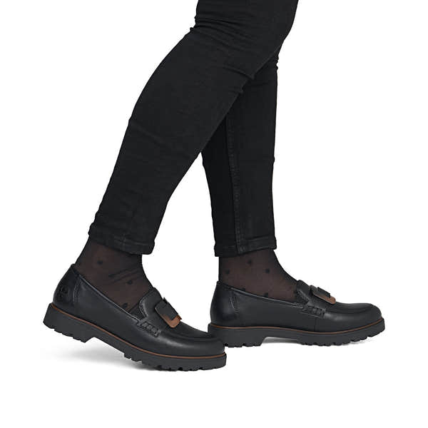 Rieker 45553-00 Ladies Black Elasticated Shoes