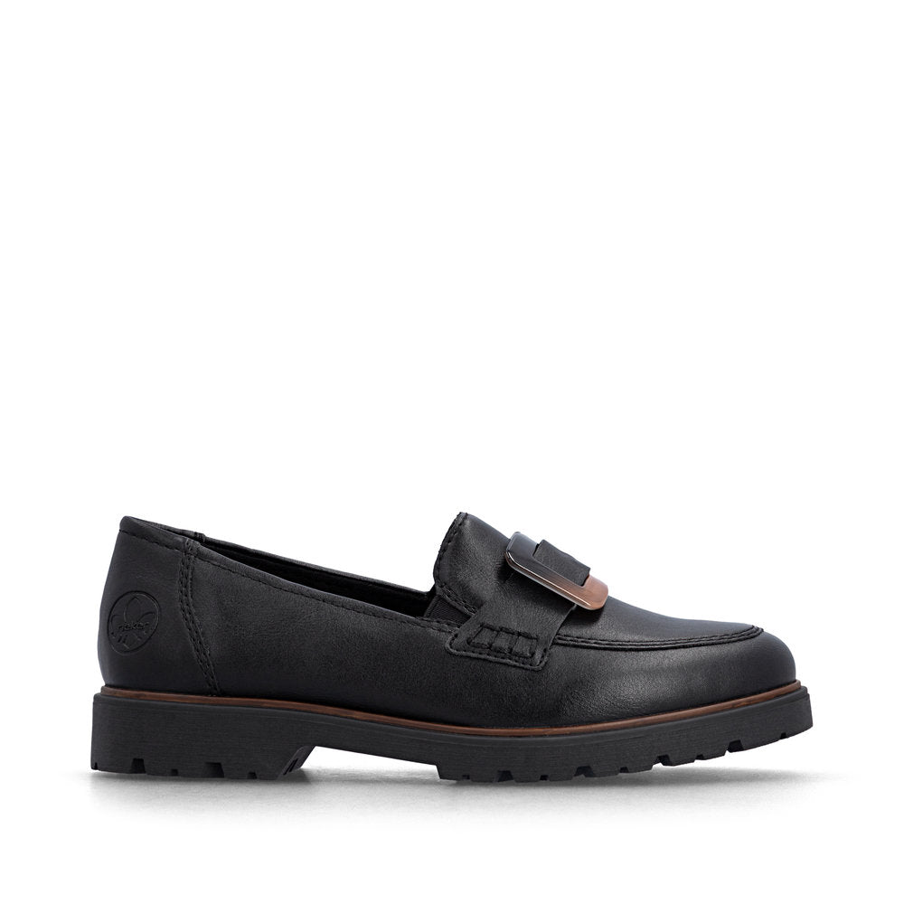 Rieker 45553-00 Ladies Black Elasticated Shoes